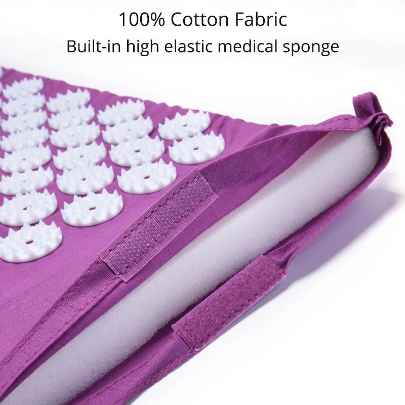 Acupressure Mat and Pillow Set for Neck, Back, and Foot Pain Relief β Eco-Friendly Massage Cushion