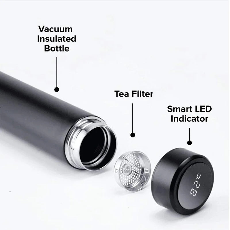 Stainless Steel Smart Thermos Bottle with LCD Temperature Display