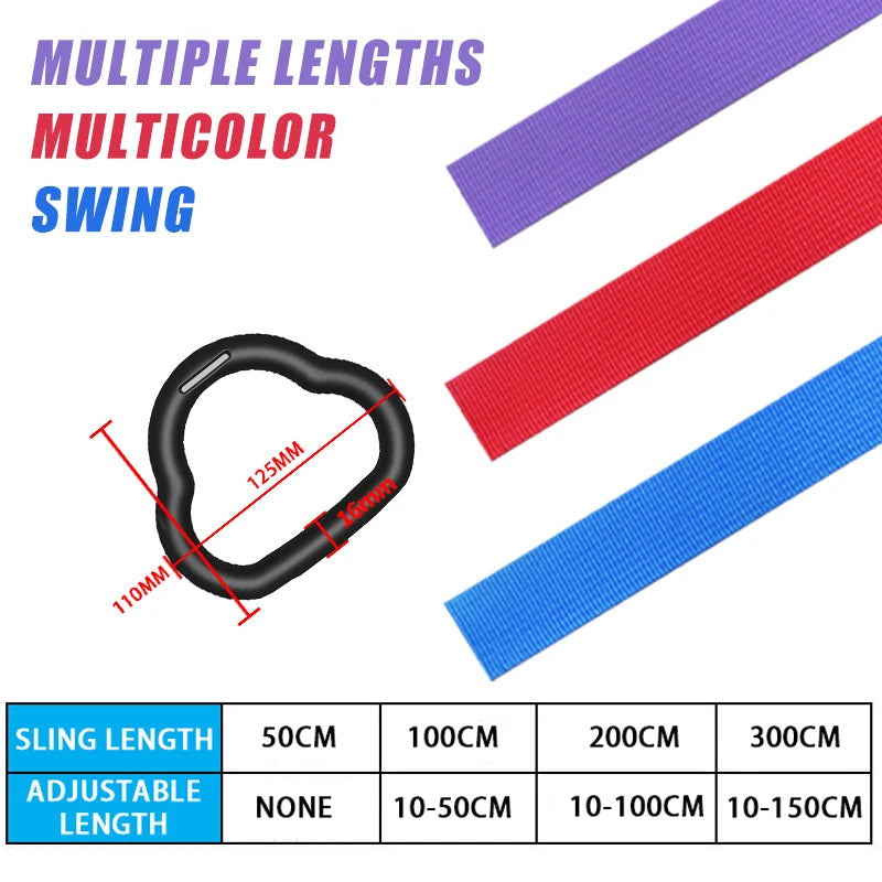 Kids Gymnastics Rings with Swing – Adjustable Non-Slip Fitness Toy