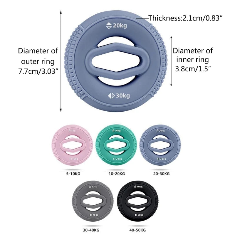 Silicone Hand Grip Ring – Finger & Forearm Strengthener (5–50kg)