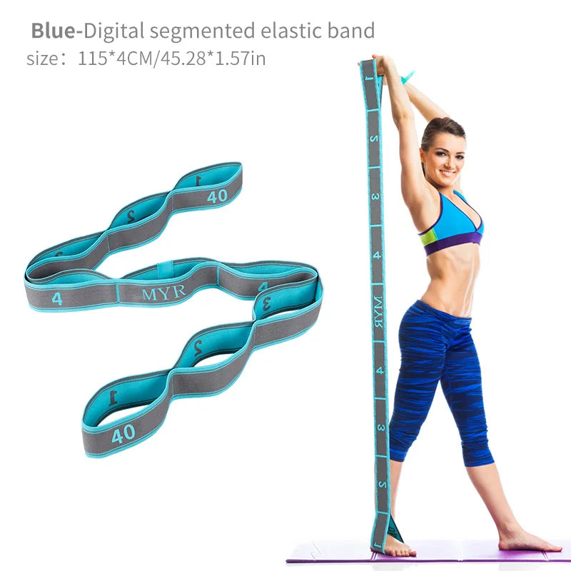 Elastic Yoga Stretch Strap with Loops – Flexibility Trainer for Dance & Pilates