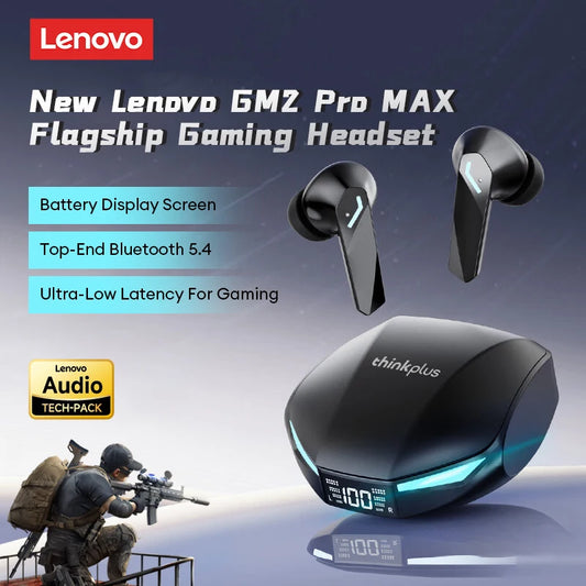Lenovo GM2 PRO MAX Bluetooth 5.4 Earbuds – LED Gaming Headset