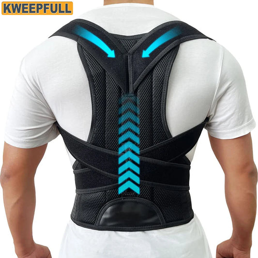 Adjustable Back Posture Corrector for Men & Women – Brace Support