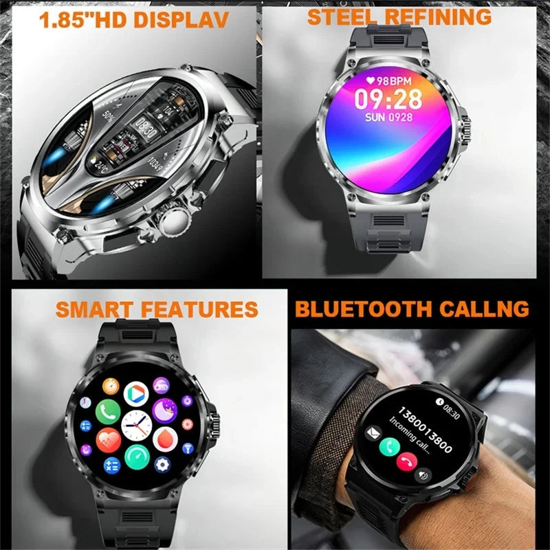 1.85" Ultra HD Smartwatch with GPS, Bluetooth Call, 710mAh Battery