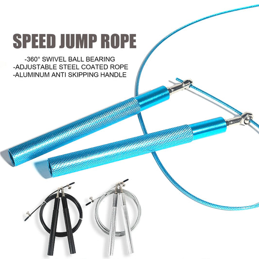 360° Ball Bearing Speed Jump Rope – Adjustable Steel Coated Cable