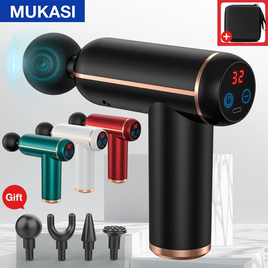 MUKASI Portable Massage Gun – 32 Speeds, Deep Tissue Pain Relief