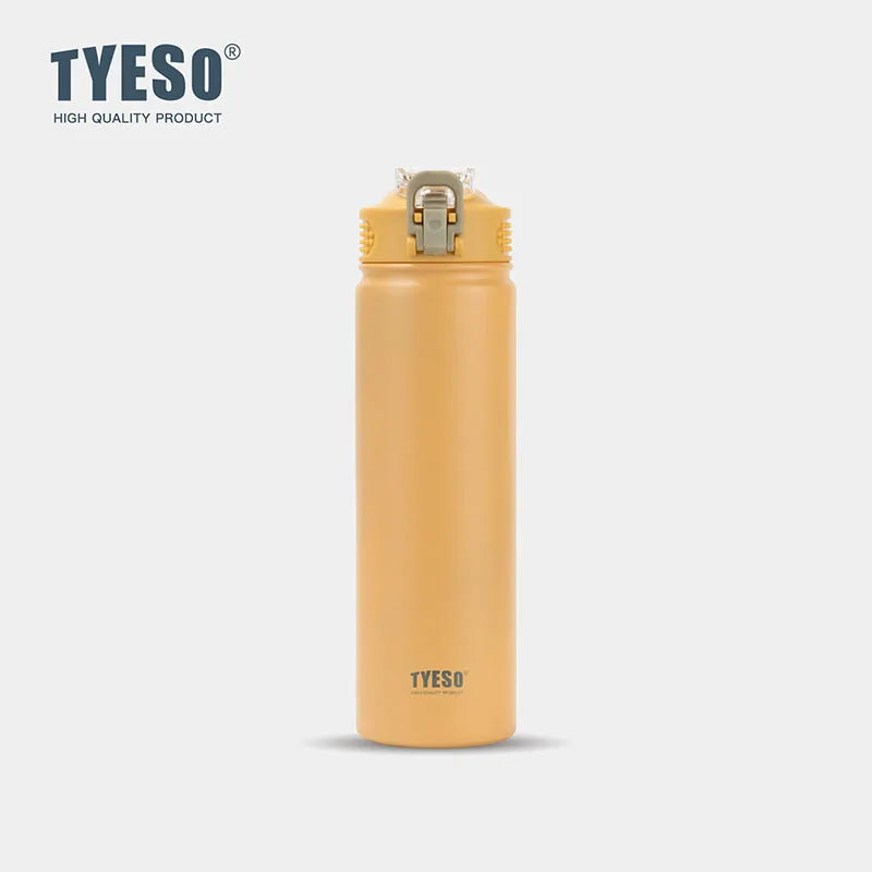 TYESO 600ML/750ML Insulated Stainless Steel Bottle with Straw Lid
