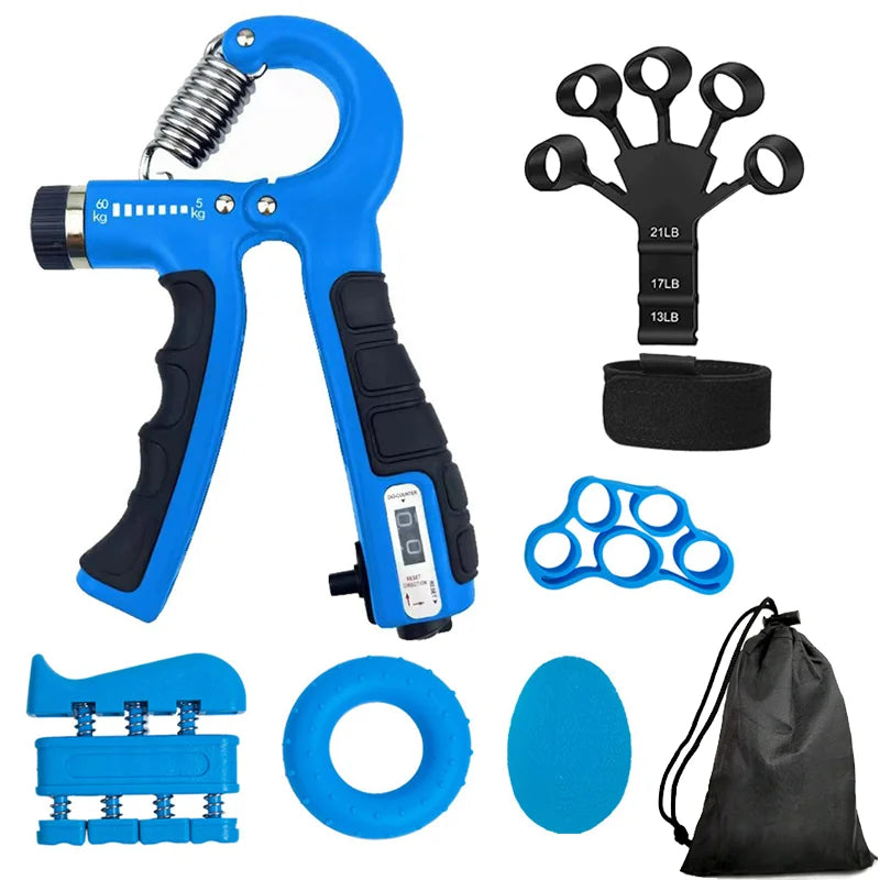 Adjustable Hand Grip Strengthener with Counter – 5–60kg Grip Trainer