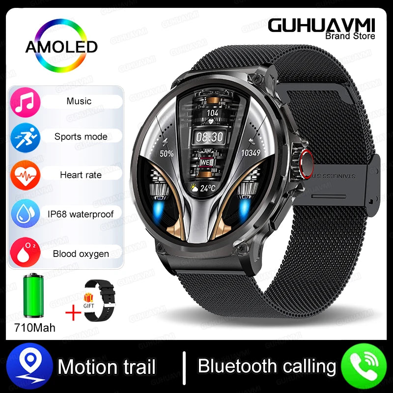2024 1.85" AMOLED Smart Watch for Men β GPS, Bluetooth Call, Fitness Tracker, 710mAh Battery