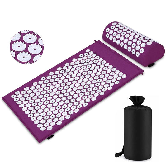 Acupressure Mat Sensi Massage Mat and Pillow Set | Applicator for Neck, Foot, Yoga, and Back Pain Relief