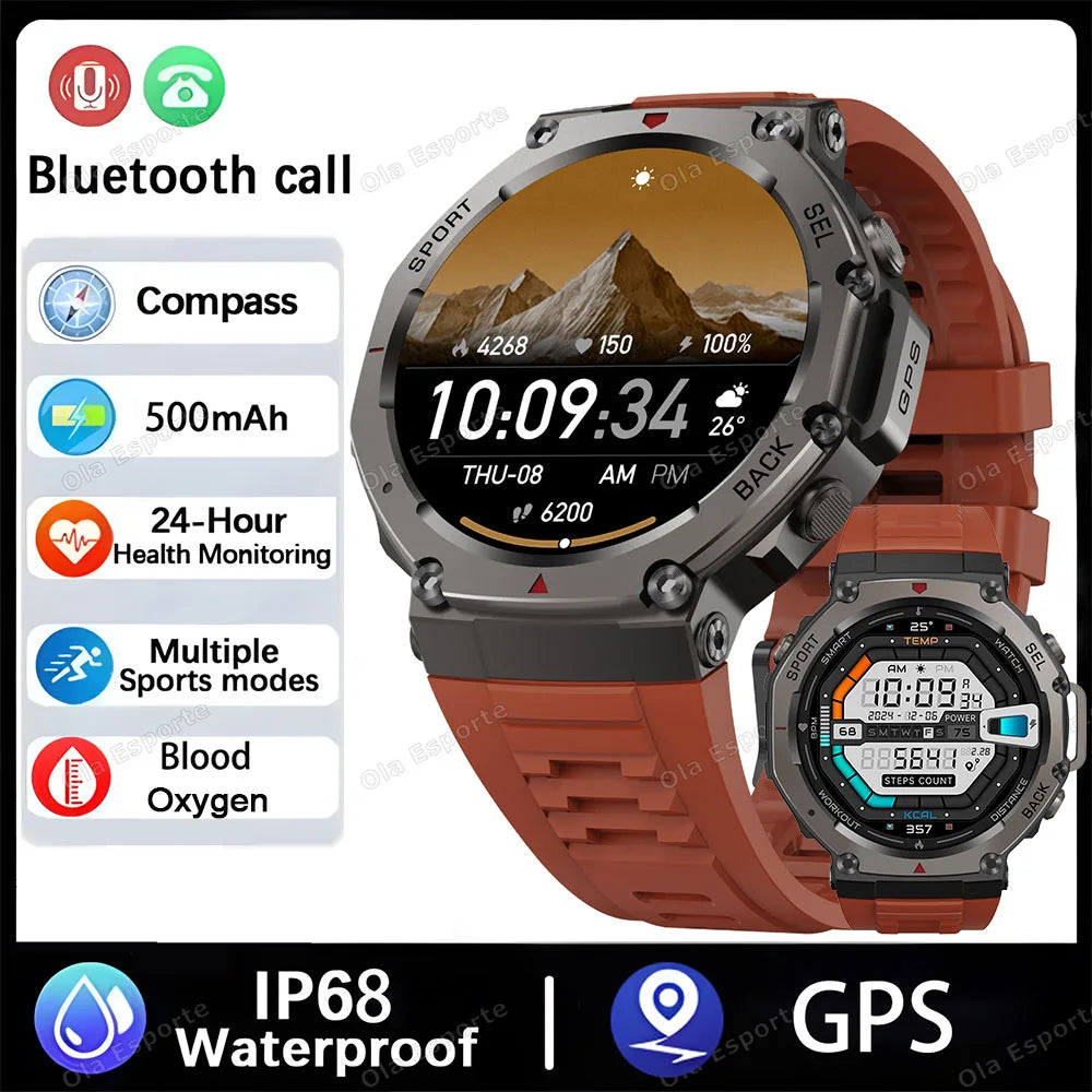 2025 Military GPS Smartwatch with AMOLED & Dual-Band GNSS – 5ATM