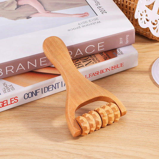 Wooden Roller Massager – Handheld Neck, Shoulder & Foot Relaxation Tool