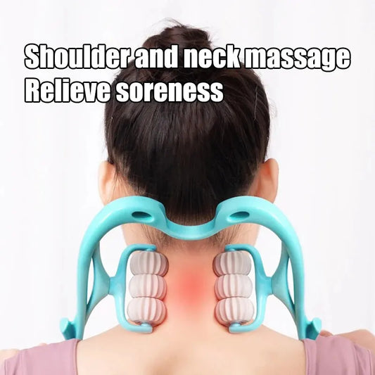 Manual Neck & Shoulder Massager – 6-Ball Roller for Deep Tissue Relief