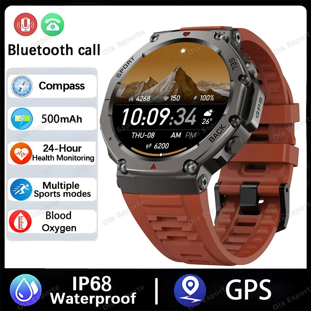 2025 Military GPS Smartwatch with AMOLED & Dual-Band GNSS – 5ATM