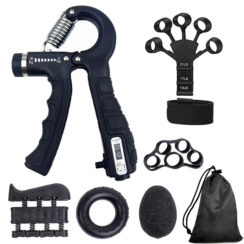Adjustable Hand Grip Strengthener with Counter – 5–60kg Grip Trainer