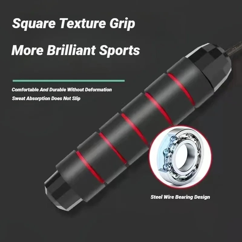 Adjustable Steel Wire Jump Rope – Tangle-Free Skipping for Fitness