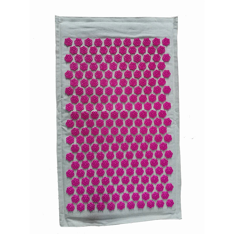 74×44cm Nature Linen Coconut Palm Acupressure Massage Yoga Mat with Pillow and Bag | Lotus Spike Cushion for Relaxation and Pain Relief