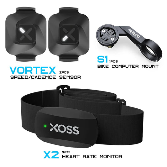 XOSS Bike Sensors & Mount Kit – Speed, Cadence, Heart Rate Options