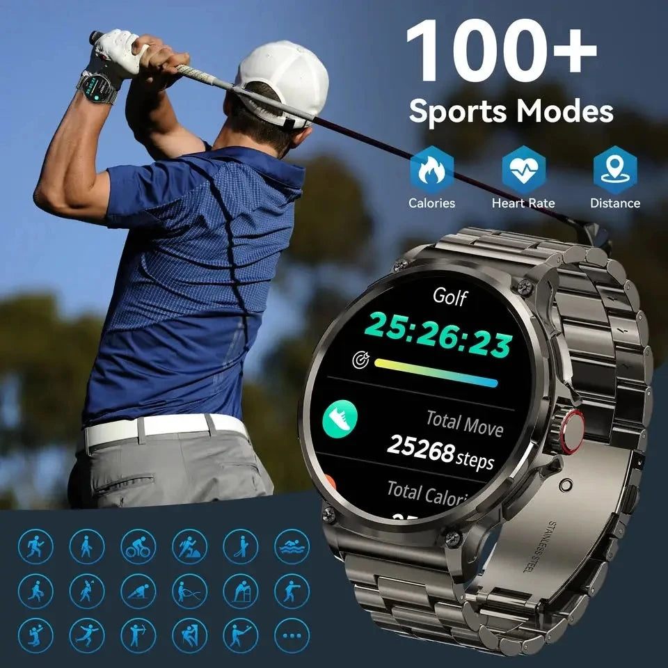 2024 1.85" AMOLED Smart Watch for Men β GPS, Bluetooth Call, Fitness Tracker, 710mAh Battery