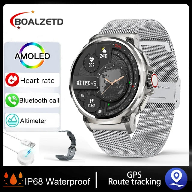 1.85" Ultra HD Smartwatch with GPS, Bluetooth Call, 710mAh Battery