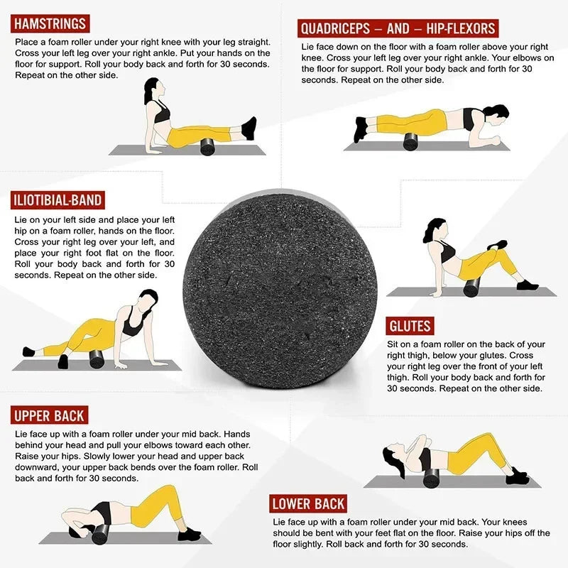 12/18/24IN High-Density Foam Roller | Back Pain Relief, Deep Tissue Massage, Yoga & Bodybuilding Training