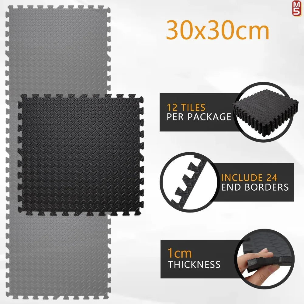 Massage Cushion EVA Foam Puzzle Exercise Mat | Home Gym Interlocking Non-Slip Floor Mats | Waterproof Acupressure Workout Mat