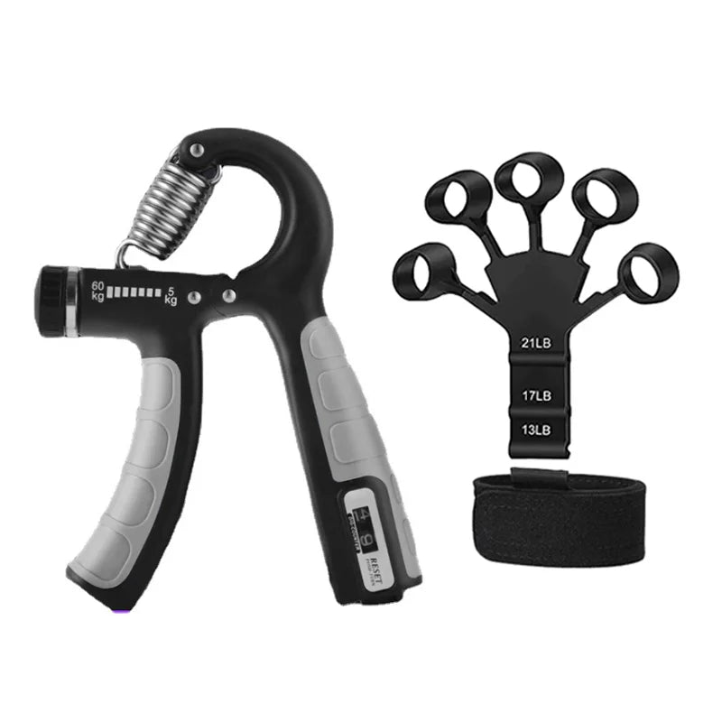 Adjustable Hand Grip Strengthener with Counter – 5–60kg Grip Trainer