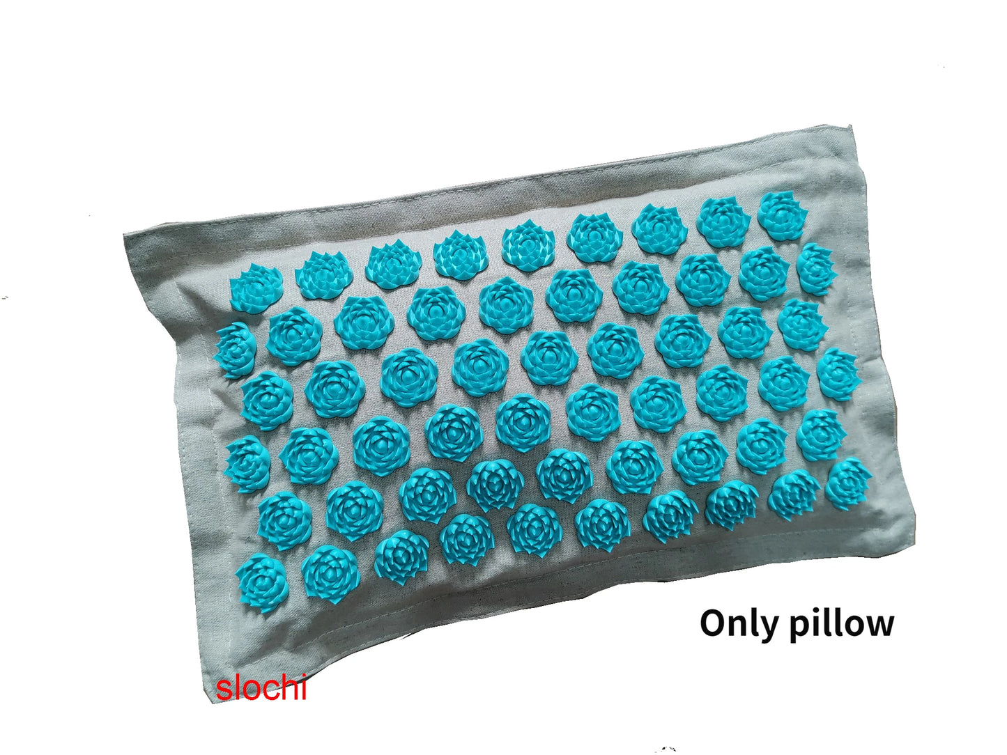74×44cm Nature Linen Coconut Palm Acupressure Massage Yoga Mat with Pillow and Bag | Lotus Spike Cushion for Relaxation and Pain Relief