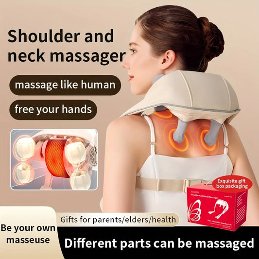 Heated Shiatsu Neck & Shoulder Massager – Car & Home Use Shawl
