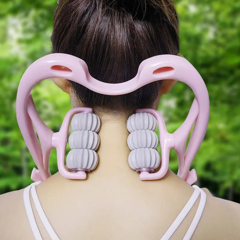 Manual Neck & Shoulder Massager – 6-Ball Roller for Deep Tissue Relief