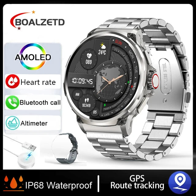 1.85" Ultra HD Smartwatch with GPS, Bluetooth Call, 710mAh Battery