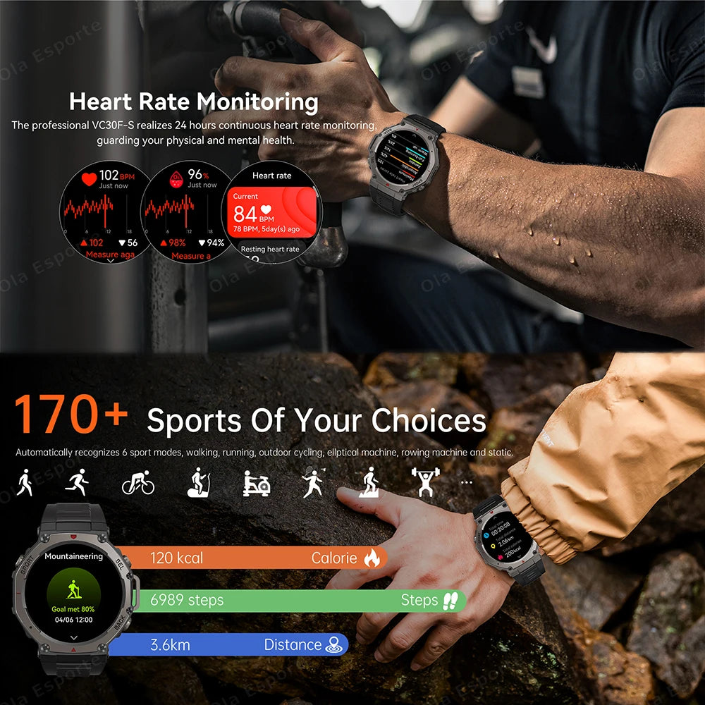2025 Military GPS Smartwatch with AMOLED & Dual-Band GNSS – 5ATM