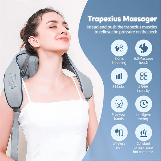 3D Electric Neck Massager Pillow – Deep Tissue for Home & Office