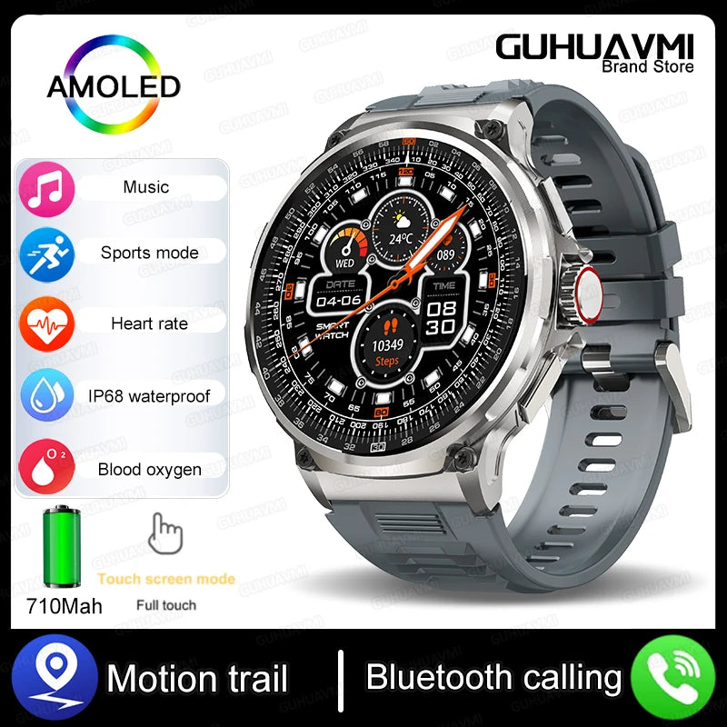 2024 1.85" AMOLED Smart Watch for Men β GPS, Bluetooth Call, Fitness Tracker, 710mAh Battery