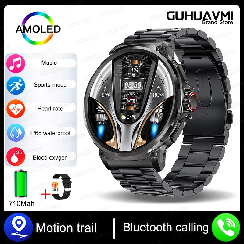 2024 1.85" AMOLED Smart Watch for Men β GPS, Bluetooth Call, Fitness Tracker, 710mAh Battery