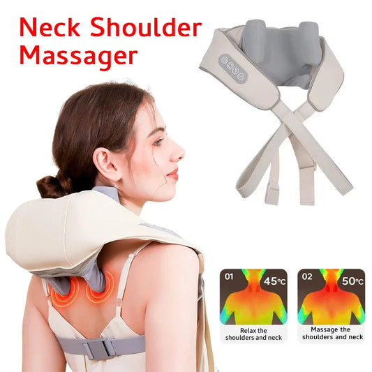 Shiatsu Neck & Shoulder Massager Shawl – Home & Car Muscle Relaxer