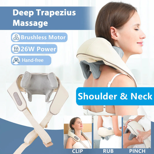 Foreverlily Wireless Neck & Shoulder Massager – Brushless Motor