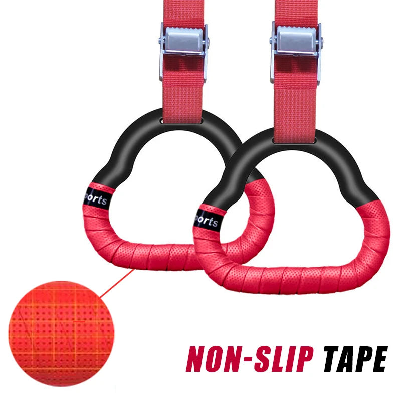 Kids Gymnastics Rings with Swing – Adjustable Non-Slip Fitness Toy