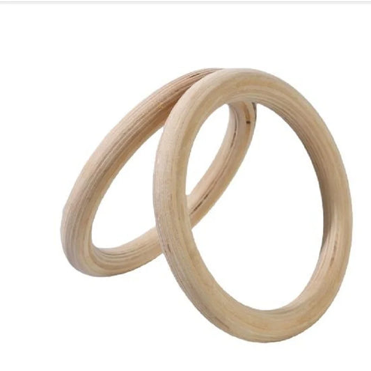 Wooden Gymnastics Rings with Adjustable Straps – 800lb Max Load