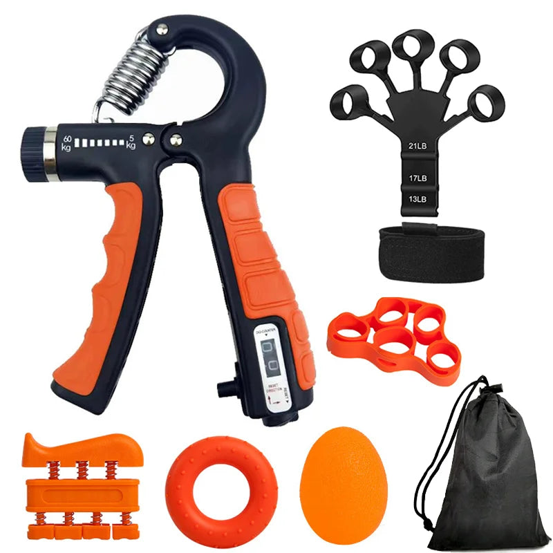 Adjustable Hand Grip Strengthener with Counter – 5–60kg Grip Trainer