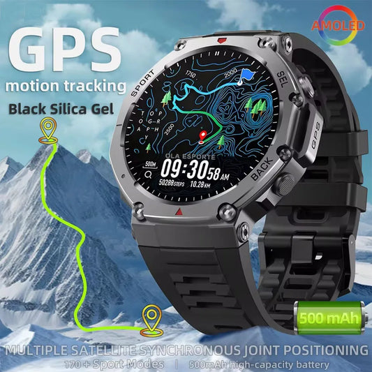 2025 Military GPS Smartwatch with AMOLED & Dual-Band GNSS – 5ATM