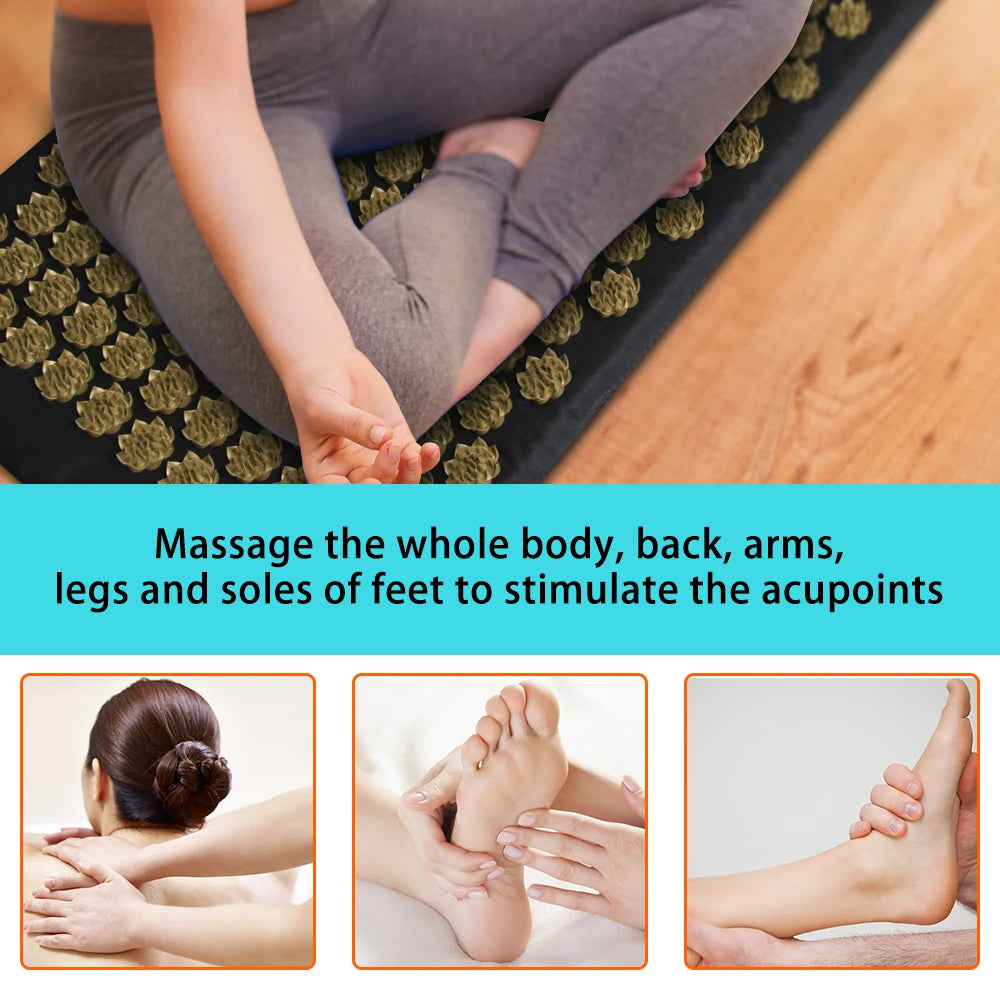 Pranamat Eco Lotus Spike Mat – Acupressure Massage Cushion for Neck, Back, and Foot Therapy