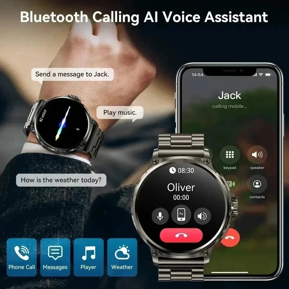 2024 1.85" AMOLED Smart Watch for Men β GPS, Bluetooth Call, Fitness Tracker, 710mAh Battery