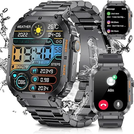 LIGE 1.96" Fitness Smartwatch with Bluetooth Calls & Health Tracker