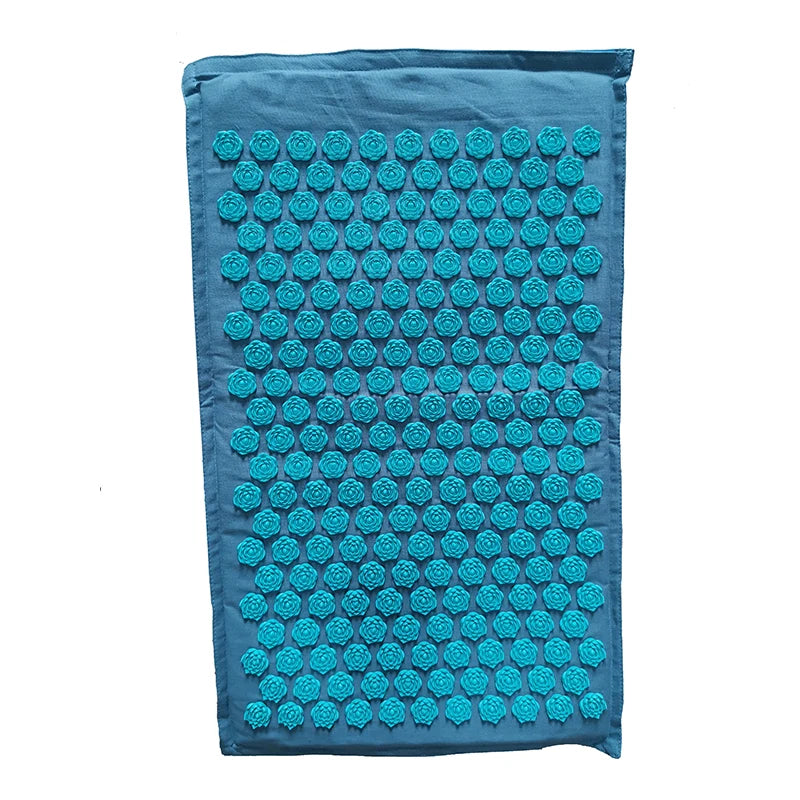 74×44cm Nature Linen Coconut Palm Acupressure Massage Yoga Mat with Pillow and Bag | Lotus Spike Cushion for Relaxation and Pain Relief