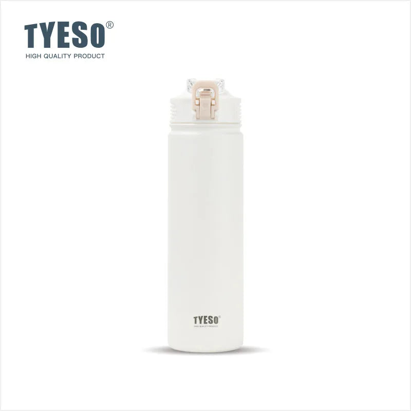 TYESO 600ML/750ML Insulated Stainless Steel Bottle with Straw Lid