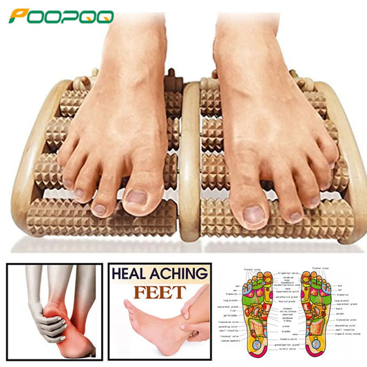 Wooden Foot Massage Roller – Pain Relief for Plantar Fasciitis & Acupressure Therapy