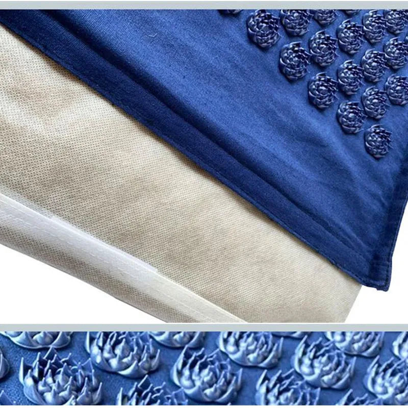Nature Linen Coconut Palm Massage Yoga Mat with Pillow and Canvas Bag | Lotus Spike Acupressure Mat Cushion Set