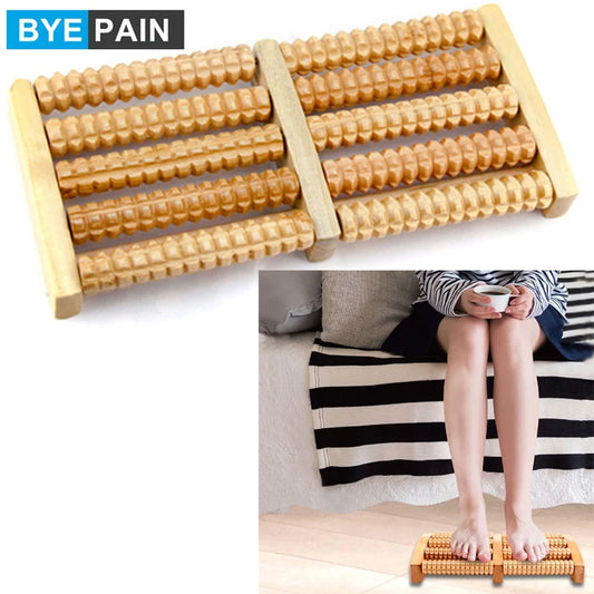 Wooden Foot Massage Roller – Reflexology Pain & Stress Relief Tool