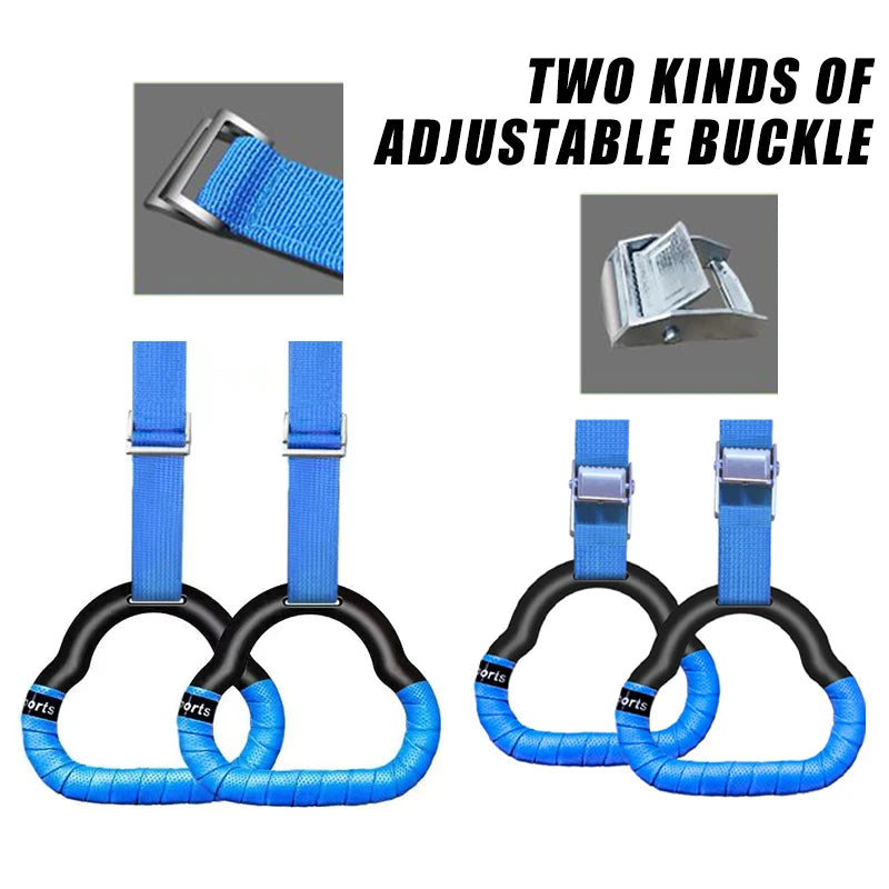 Kids Gymnastics Rings with Swing – Adjustable Non-Slip Fitness Toy